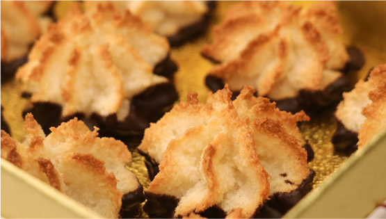 Chocolate Dipped Coconut Macaroons